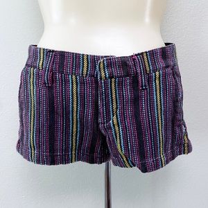 Hurley Purple Stripes Short Shorts - Size 1